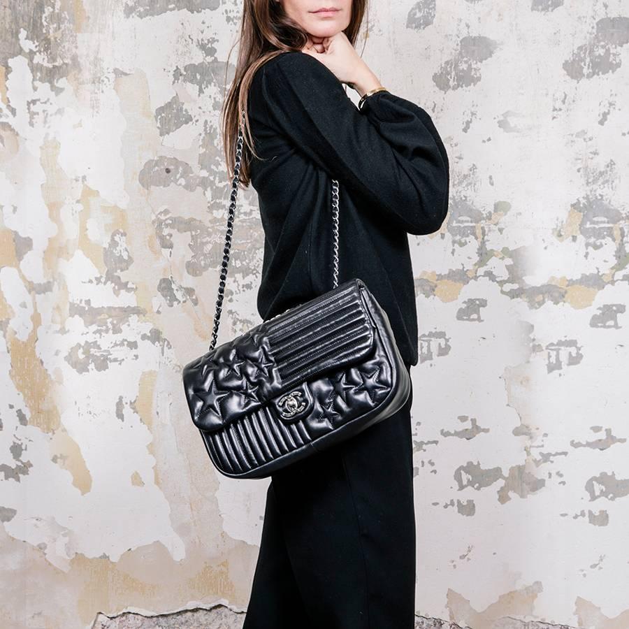 CHANEL 'Paris-Dallas' Flap Bag in Black Smooth Soft Lambskin Leather 6