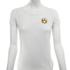 MARGUERITE DE VALOIS Couture Kamelienbrosche aus dreifarbigem Moltenglas, MARGUERITE DE VALOIS