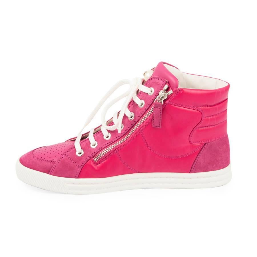 chanel pink high top sneakers