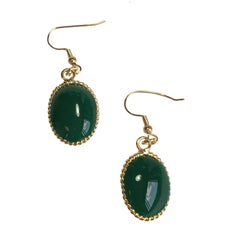 MARGUERITE DE VALOIS Stud Earrings in Dark Green Molten Glass