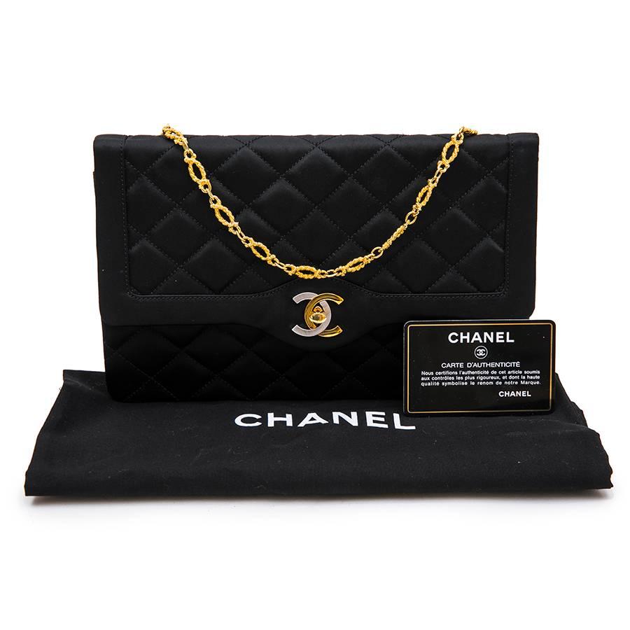 CHANEL Couture Evening Bag in Black Silk Satin 1