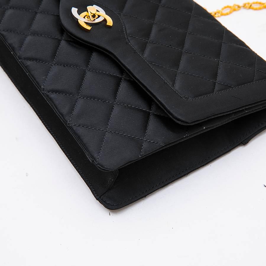 Women's CHANEL Couture Evening Bag in Black Silk Satin