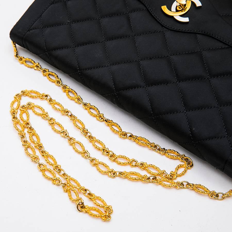 CHANEL Couture Evening Bag in Black Silk Satin 2