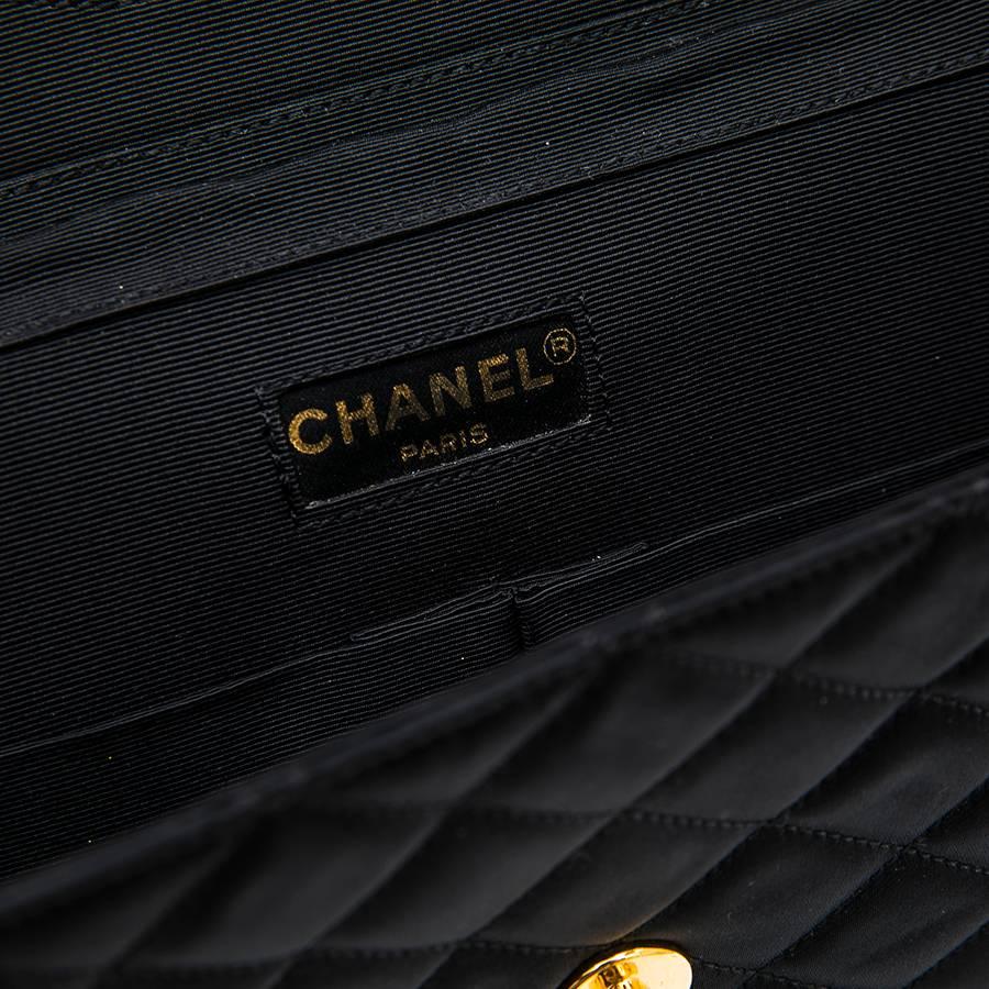 CHANEL Couture Evening Bag in Black Silk Satin 4