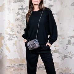 CHANEL Mini Quilted Flap Bag in a Gradient of Purple Freshwater Snake Leather
