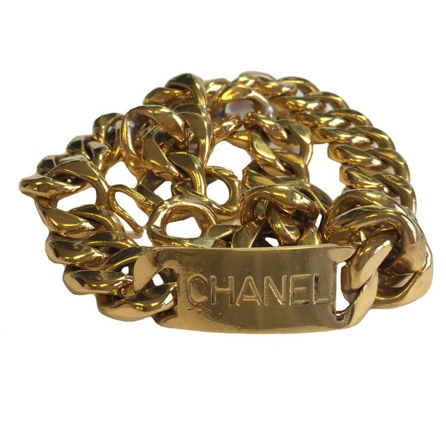 CHANEL Vintage Chain Belt in Gilded Metal  In Good Condition In Paris, FR
