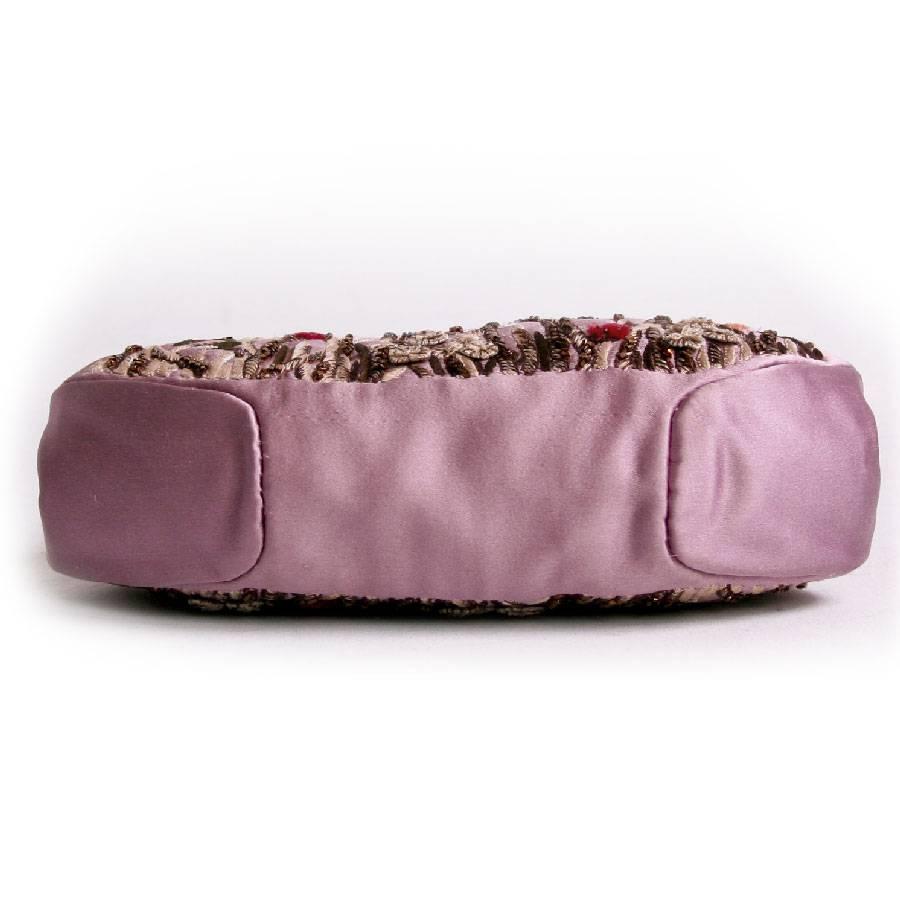 Brown VALENTINO Mini Evening Bag in Purple Embroidered Silk