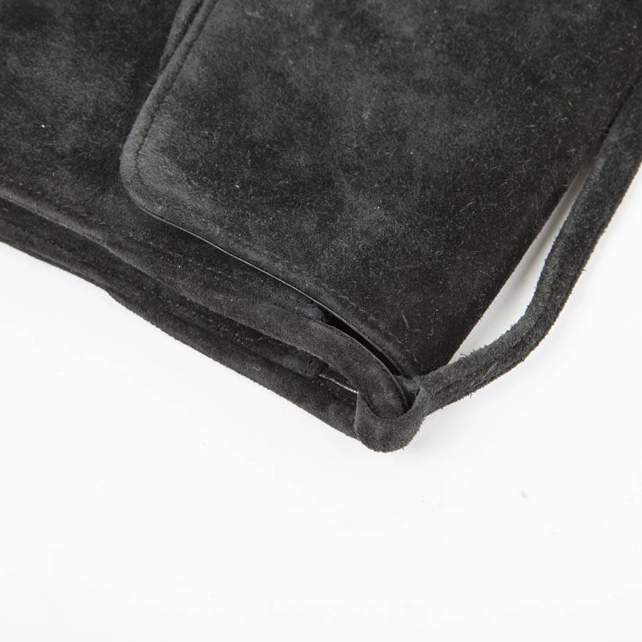 HERMES Vintage Clutch in Black Suede 2