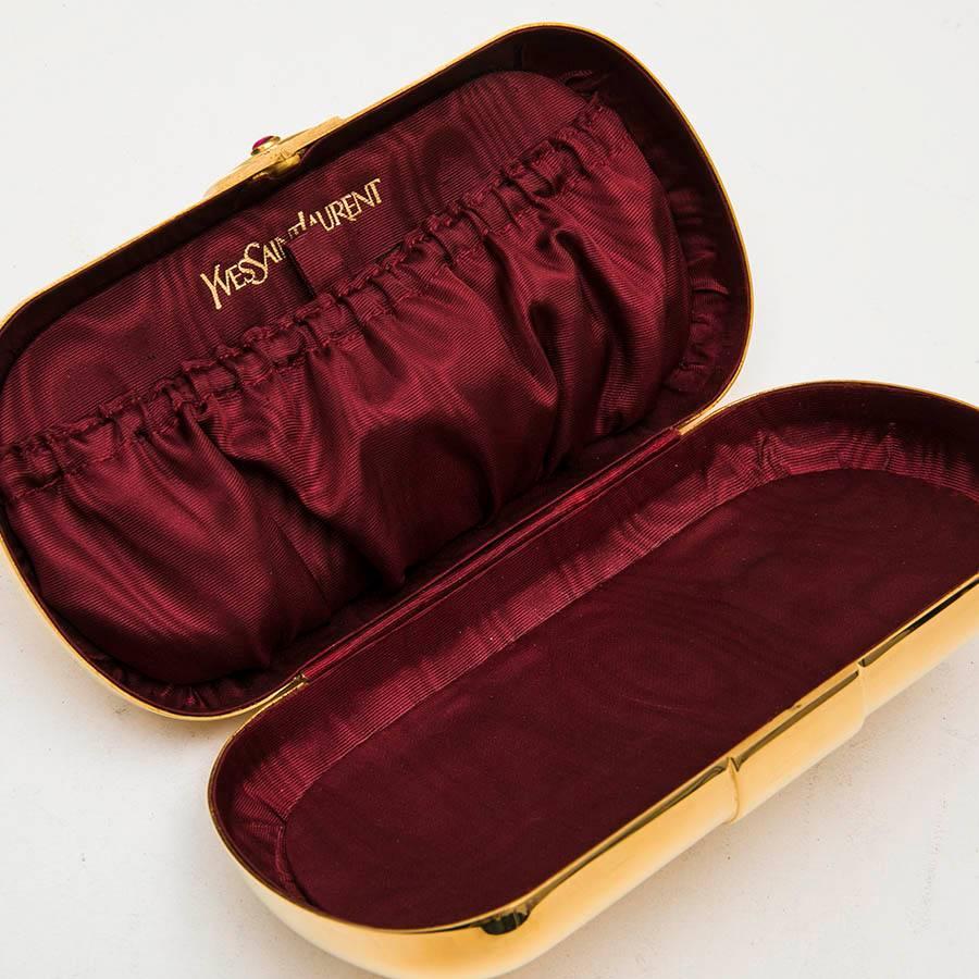 YVES SAINT LAURENT Minaudière Vintage Haute Couture in Gold Plated Metal In Good Condition In Paris, FR