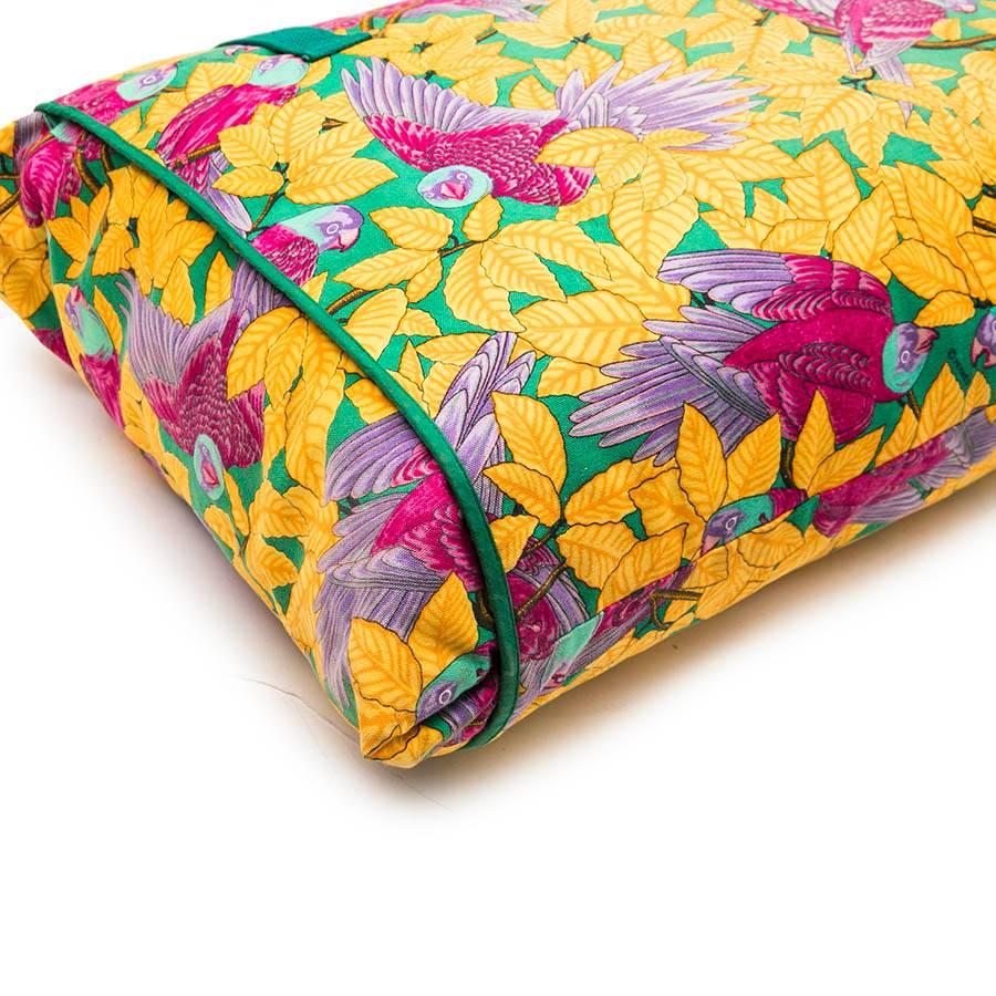 Brown HERMES Beach Bag in Multicolored Flower Printed Cotton