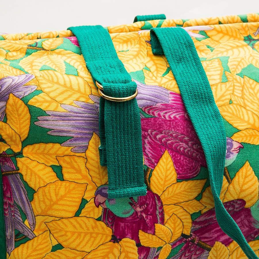 Women's HERMES Beach Bag in Multicolored Flower Printed Cotton