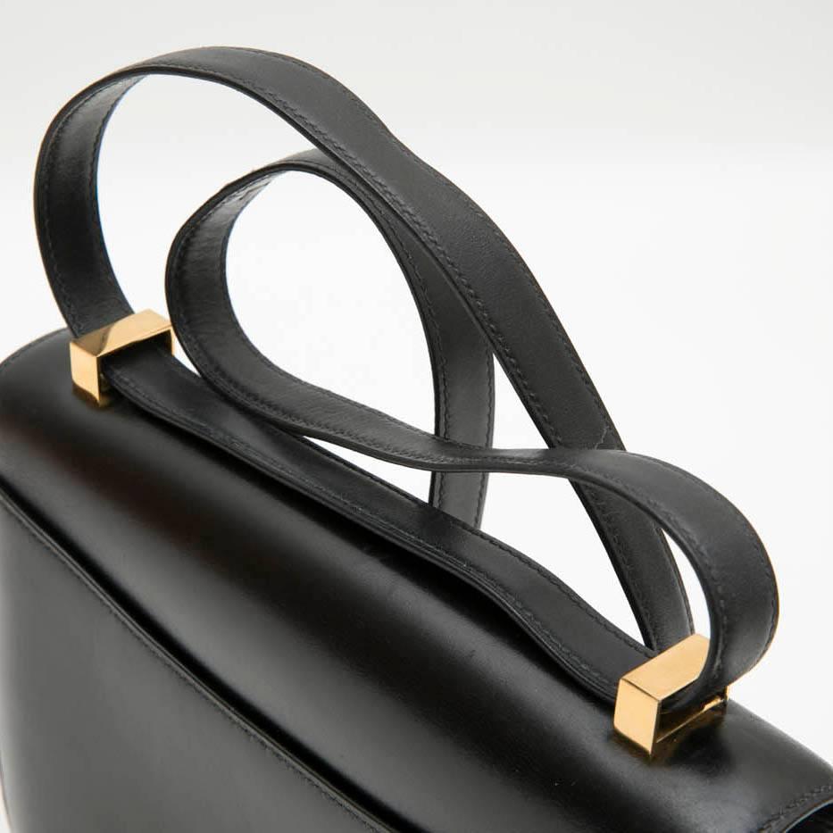 Women's HERMES 'Constance' Vintage Bag in Black Box Leather
