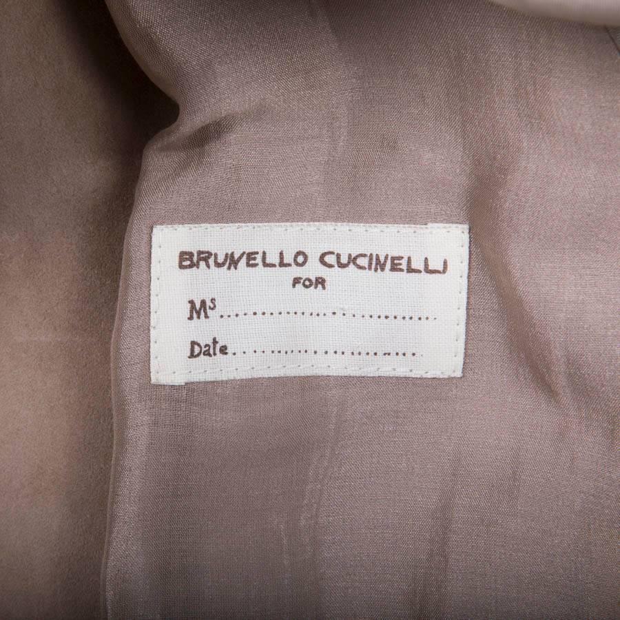 BRUNELLO CUCINELLI Long Coat in Beige Suede Size 40EU at 1stDibs