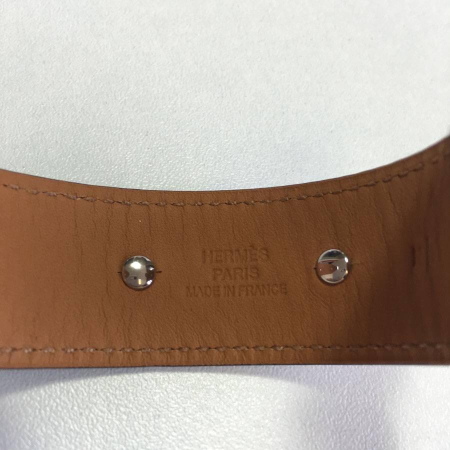 Women's or Men's HERMES 'Binôme' Bracelet in Chocolate Box Leather