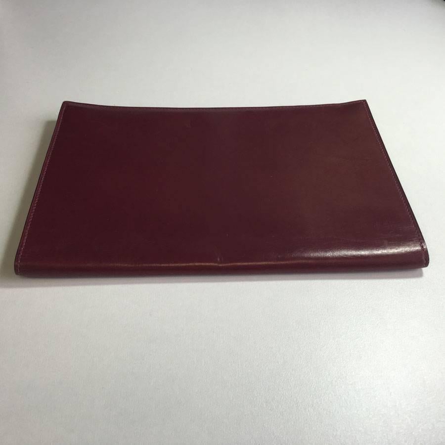HERMES Vintage Mail Pouch in Bordeaux Box Leather 5
