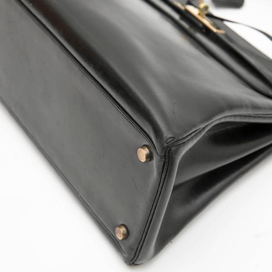 HERMES Vintage Kelly 32 bag in Black Box Leather 3