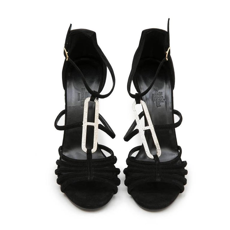 HERMES High Heels Sandals in Black Suede Size 39FR For Sale at 1stDibs ...