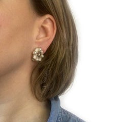CHANEL Stud Earrings inGilded Metal, Ivory Resin and Pearl Beads