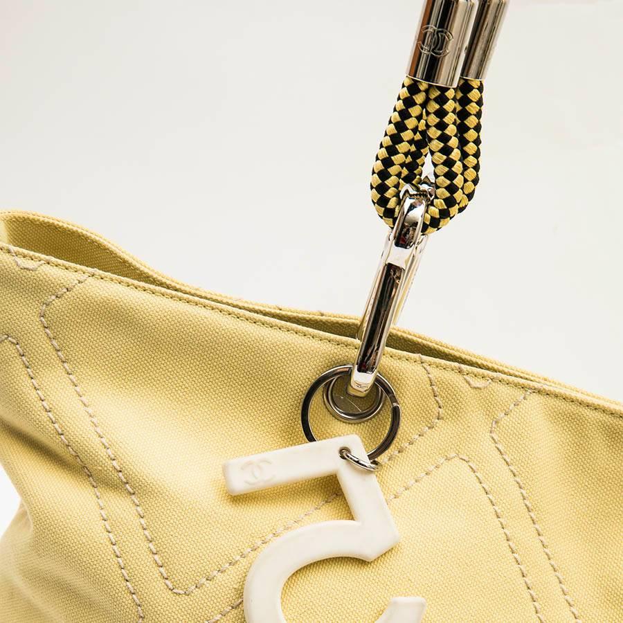 yellow canvas tote
