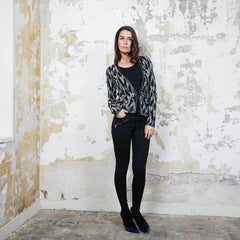 Chanel Cardigan in Black and White Cashmere Size 36FR