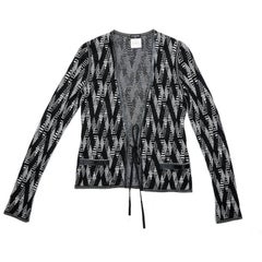 Cardigan Chanel in cashmere bianco e nero taglia 36FR