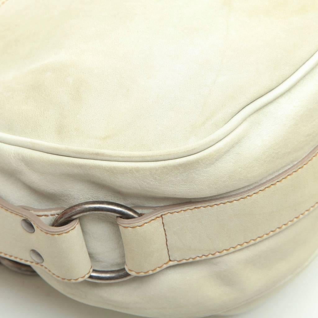 Christian Dior Saddle Bag in Off-White and Camel Leather For Sale at ...