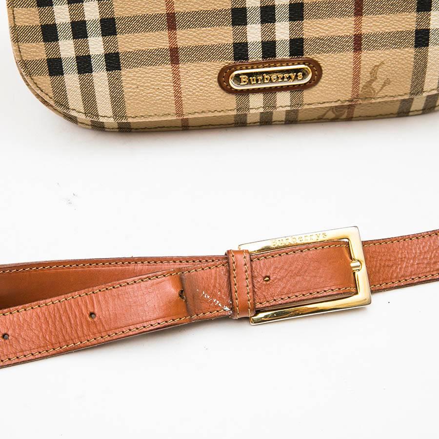 BURBERRY Messenger Bag in Brown Leather and Tartan Canvas 3