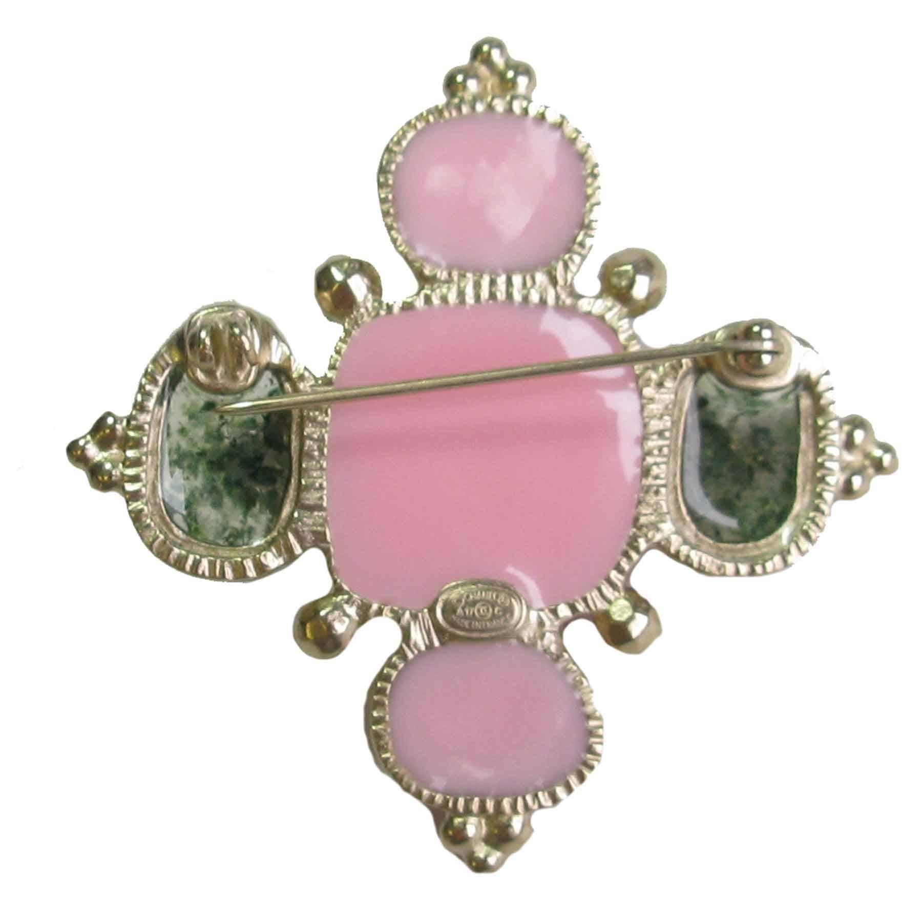 Chanel Cross Brooch in Gilded Metal, Shell, Molten Glass and Freshwater Pearls 2