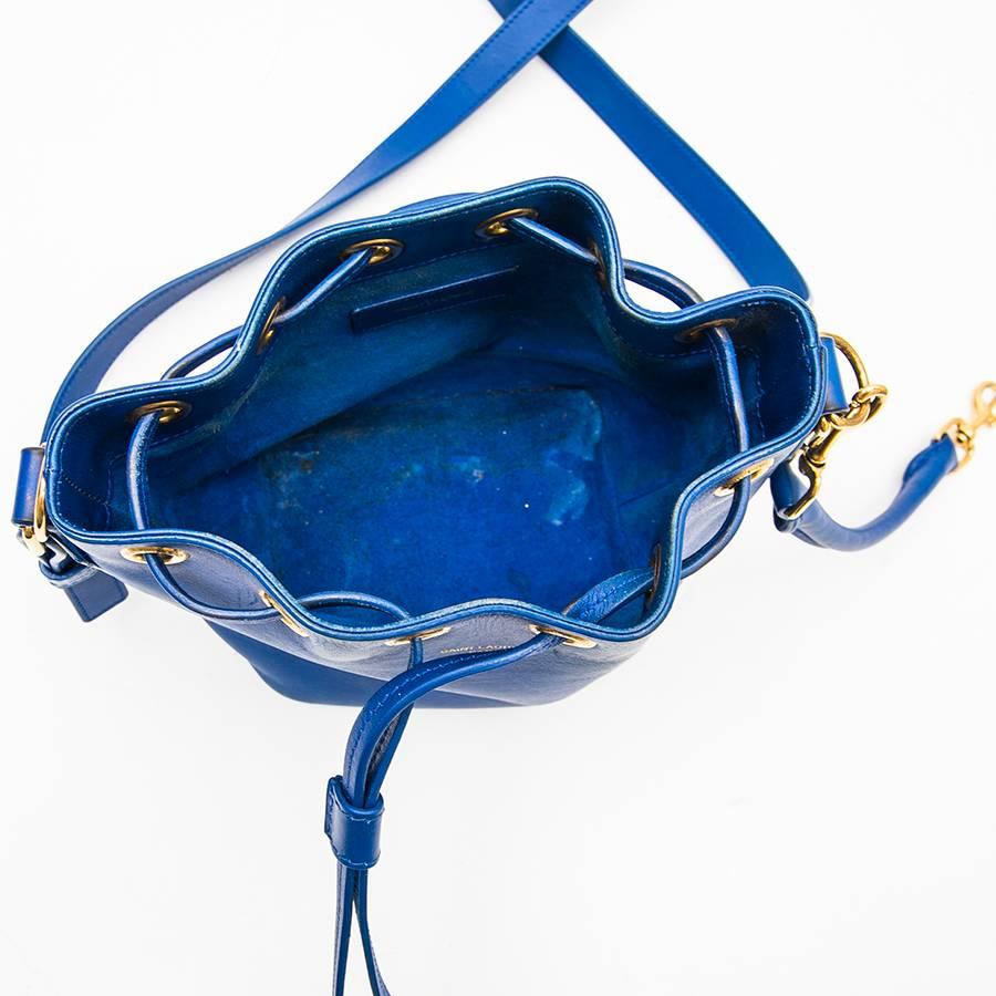 SAINT LAURENT Mini 'Emmanuelle' Bag in Blue Electric Leather 4