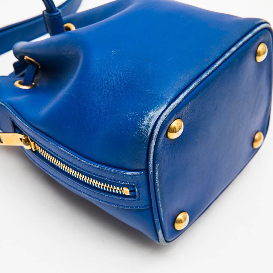 SAINT LAURENT Mini 'Emmanuelle' Bag in Blue Electric Leather 1