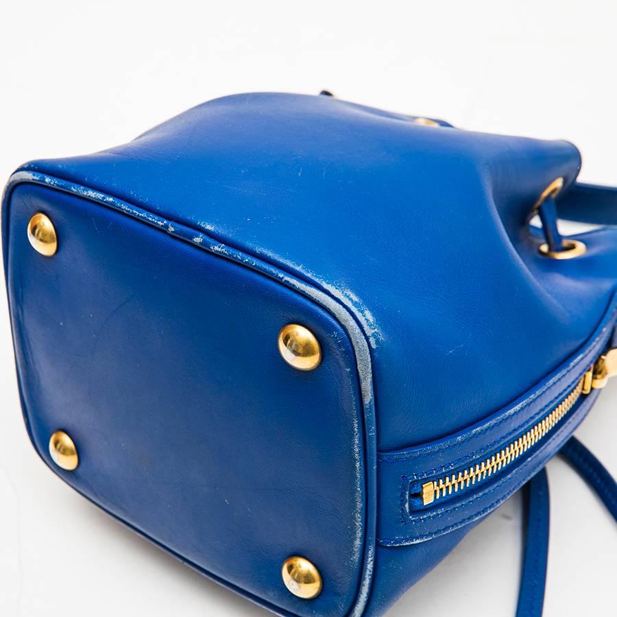 SAINT LAURENT Mini 'Emmanuelle' Bag in Blue Electric Leather 2