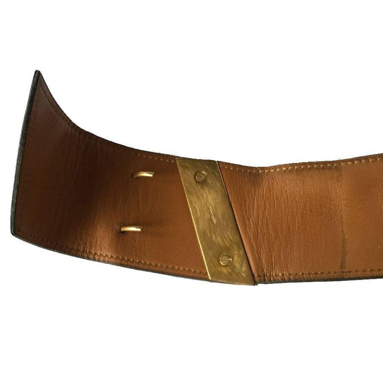 HERMES Vintage Belt in Navy Leather For Sale at 1stdibs