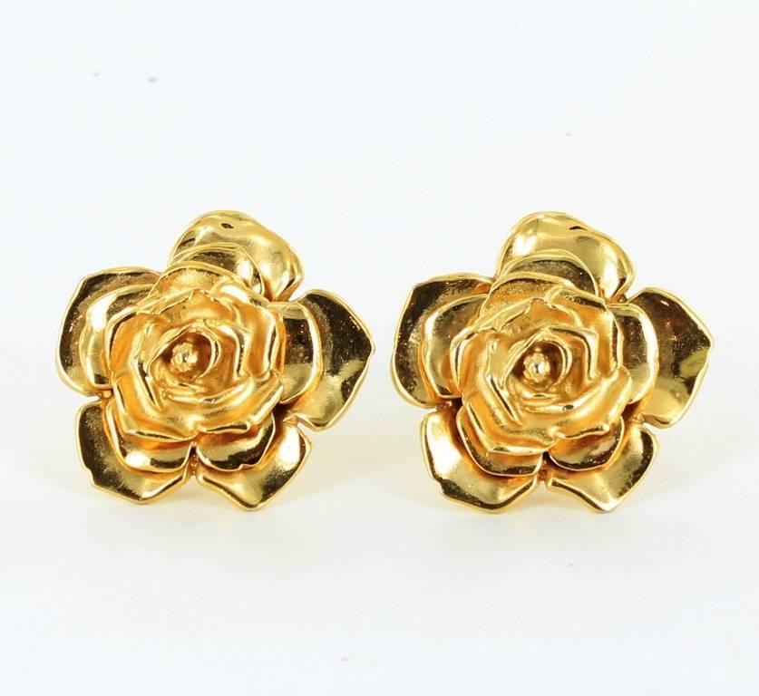 ysl vintage clip on earrings