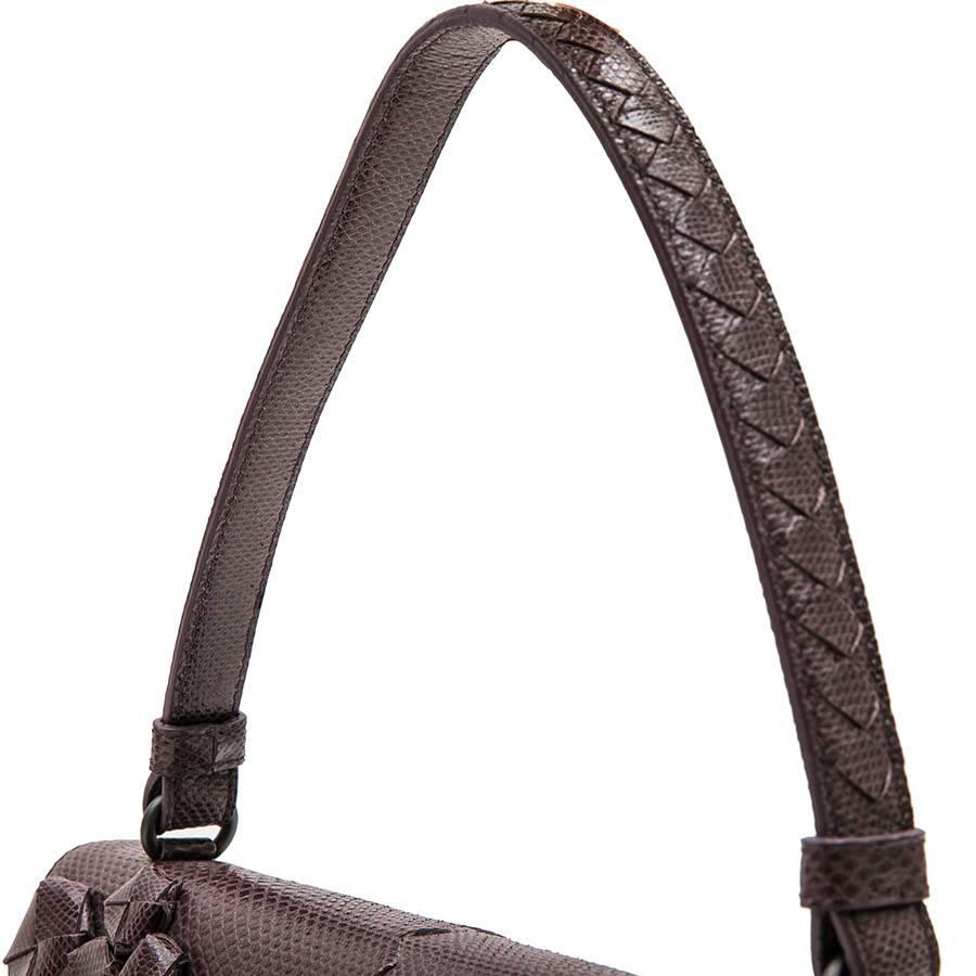 Black BOTTEGA VENETA Bag in Dark Purple Python effect Leather