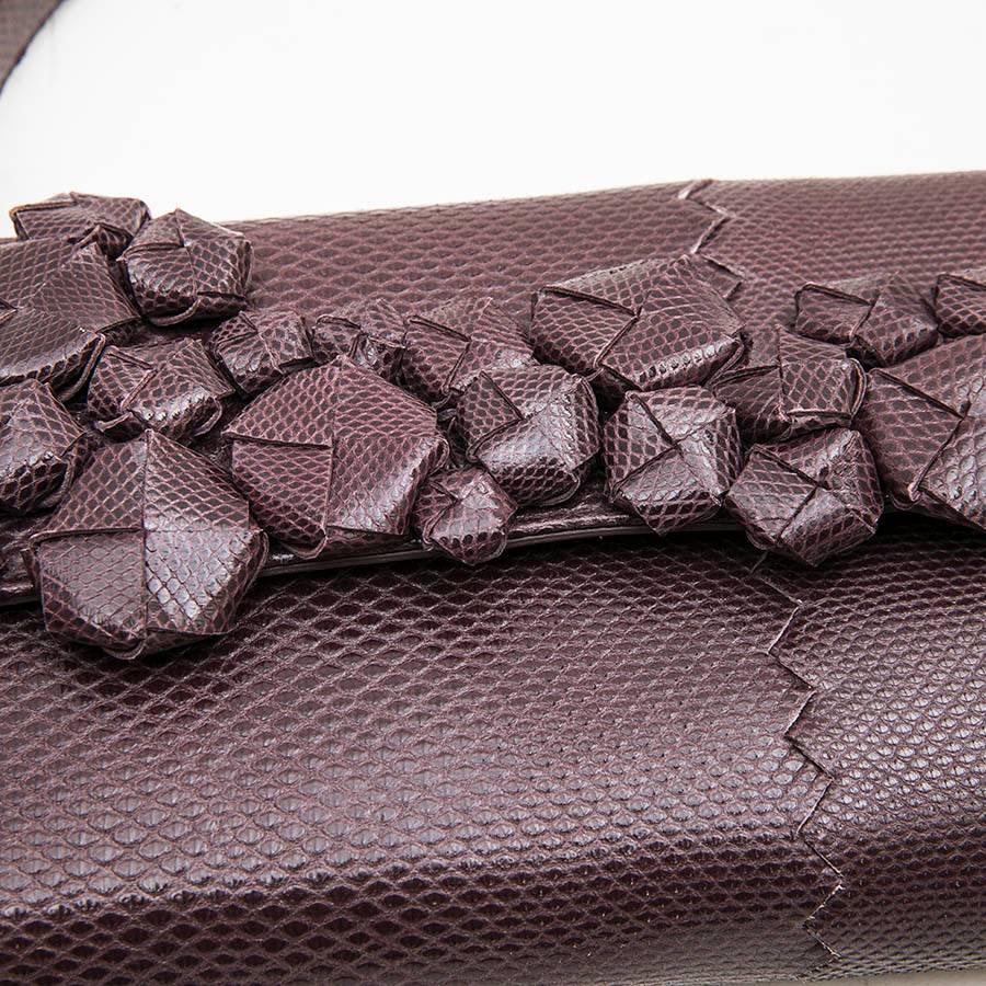 BOTTEGA VENETA Bag in Dark Purple Python effect Leather In Excellent Condition In Paris, FR