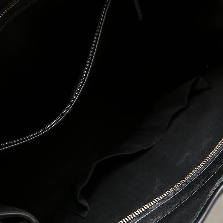 YVES SAINT LAURENT 'Chyc' Bag in Black Leather and Breaded Vinyl 4