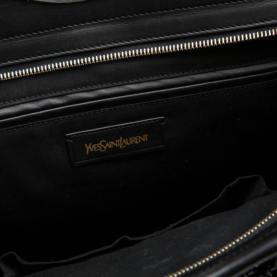 YVES SAINT LAURENT 'Chyc' Bag in Black Leather and Breaded Vinyl 3
