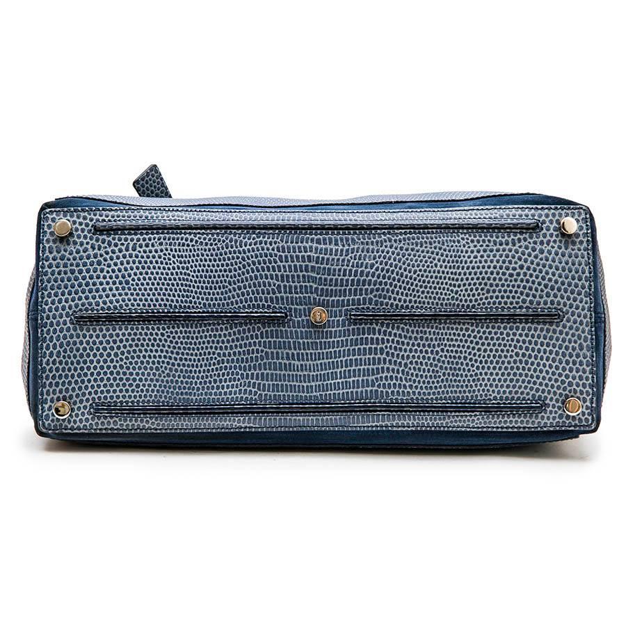 python effect leather handbag