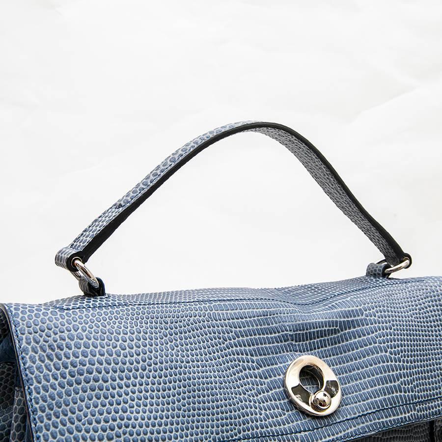 YVES SAINT LAURENT 'Muse II' Bag in Blue Python Effect Leather 1