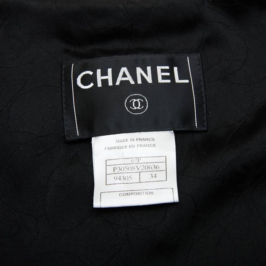 CHANEL Iconic Long Jacket in Black Tweed Size 34FR 3