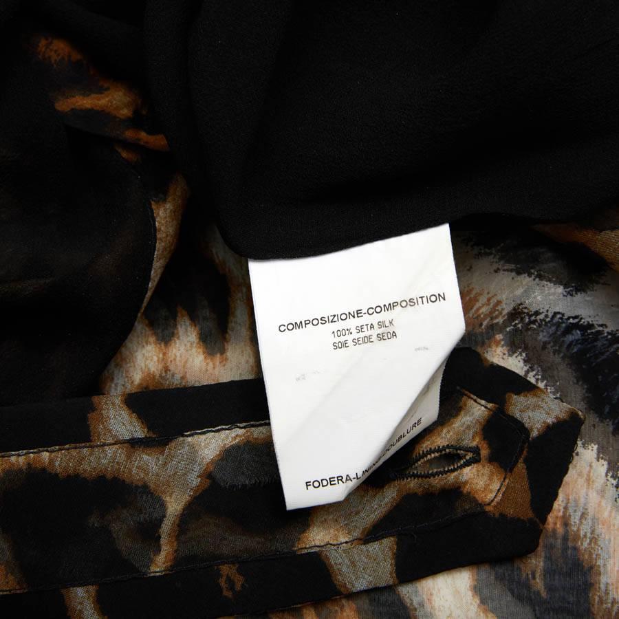 YVES SAINT LAURENT Dress in Leopard Printed Silk Size 36FR 6