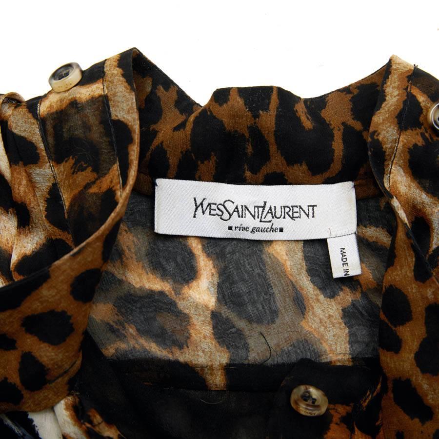 YVES SAINT LAURENT Dress in Leopard Printed Silk Size 36FR 5