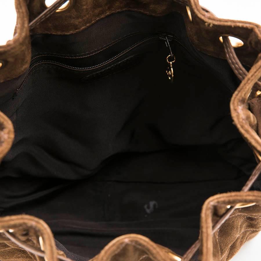 Chanel Vintage Bucket Bag in Brown Suede 3
