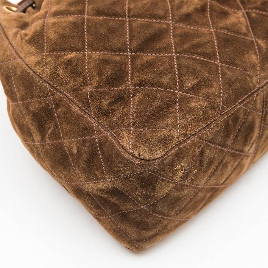 vintage brown suede chanel bag