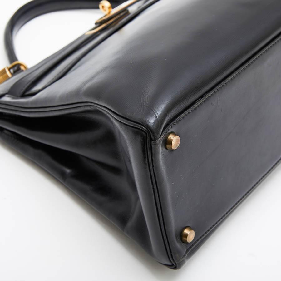 Women's HERMES Vintage 'Kelly 32' Bag in Black Box Leather