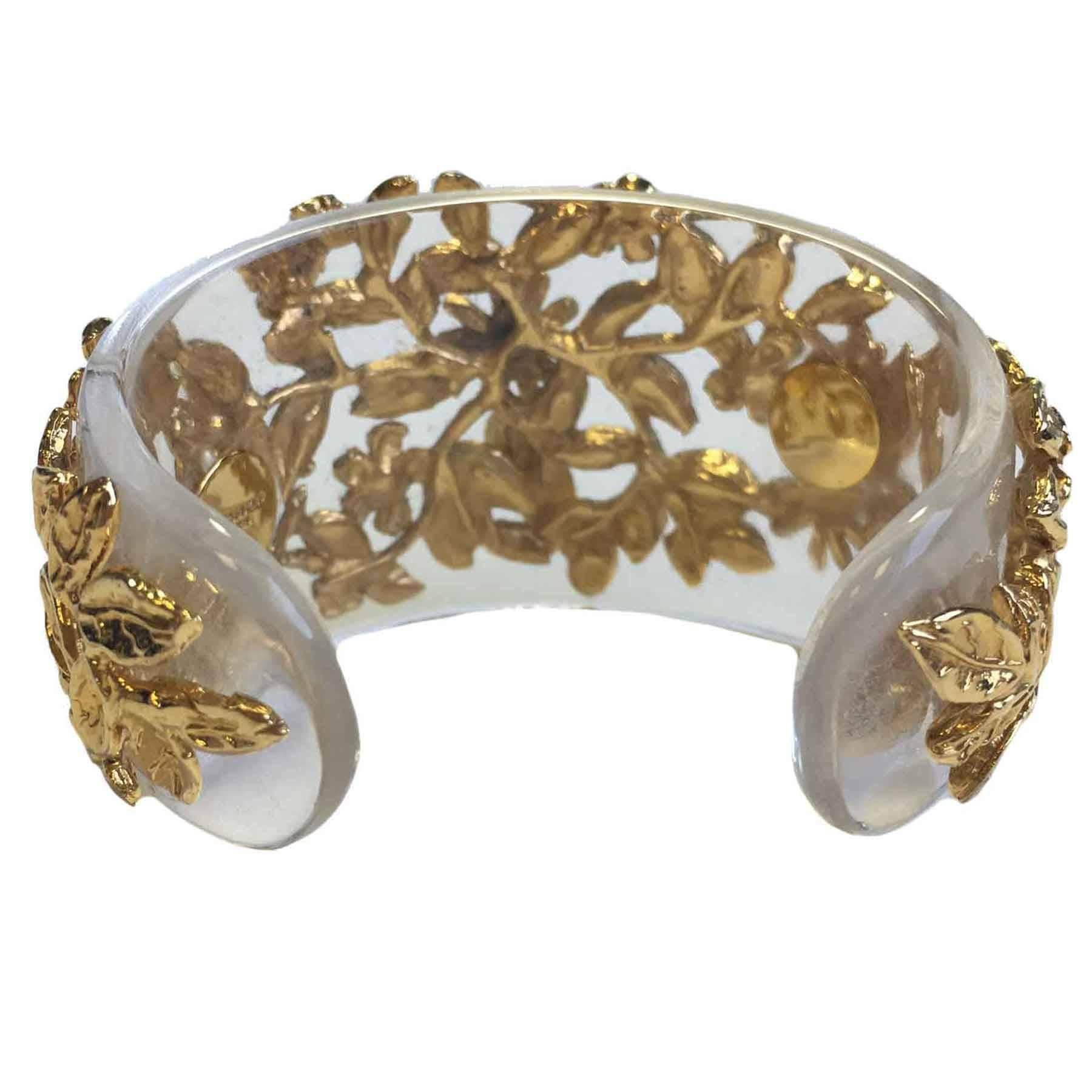 GOOSSENS Cuff Bracelet in Transparent Plexiglass and gilded Metal 1