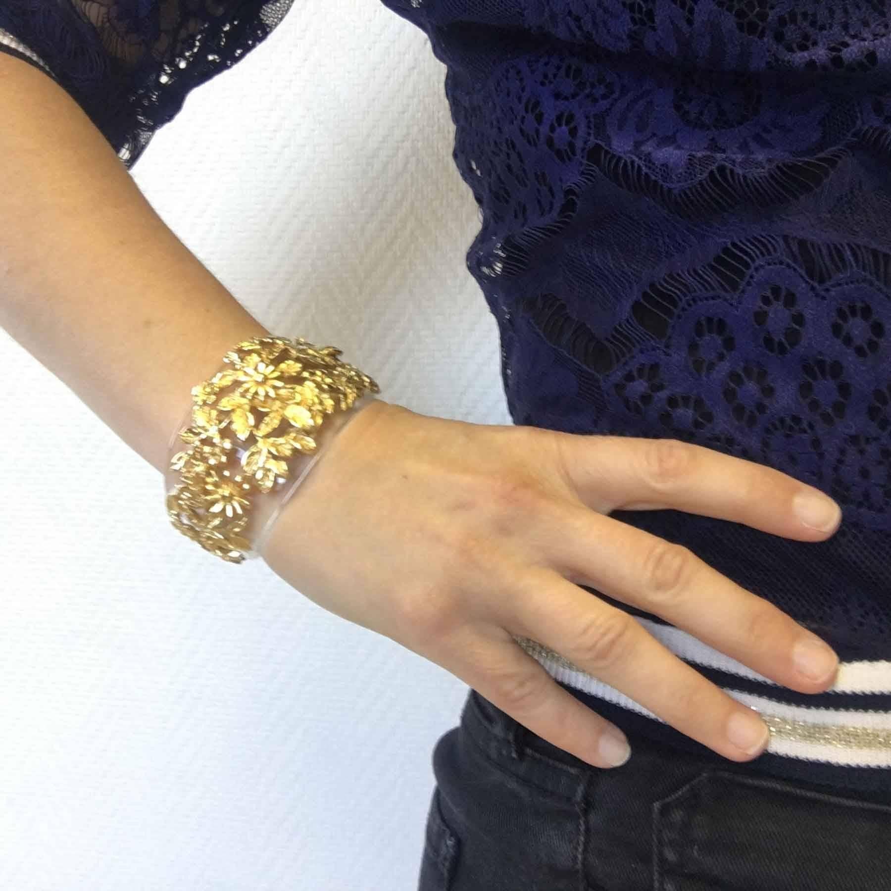 GOOSSENS Cuff Bracelet in Transparent Plexiglass and gilded Metal 3