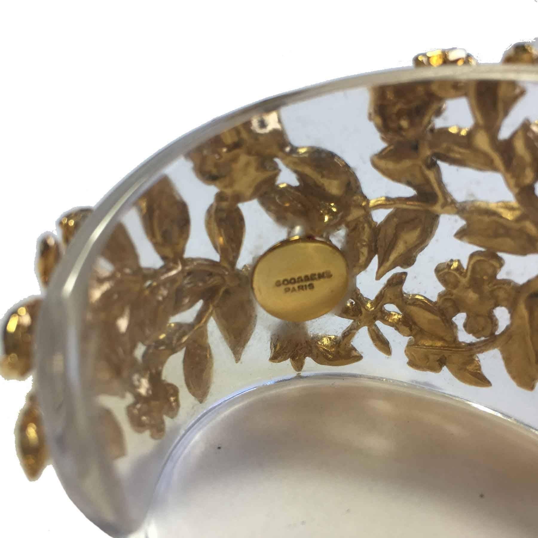 GOOSSENS Cuff Bracelet in Transparent Plexiglass and gilded Metal 2