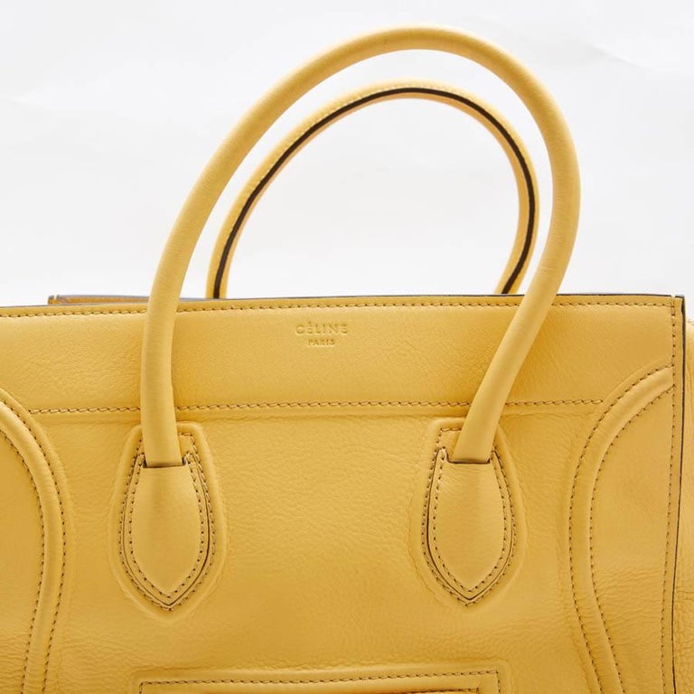 CELINE Luggage Bag in Yellow Grained Leather For Sale at 1stDibs
