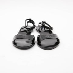 KARL LAGERFELD für REPETTO Sandalen aus schwarzem Lackleder Größe 40FR